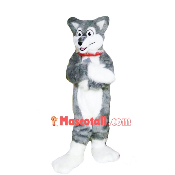 Long Fur House Wolfdog Mascot Costume