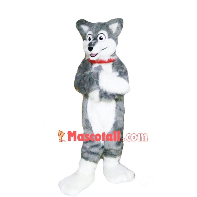 Long Fur House Wolfdog Mascot Costume