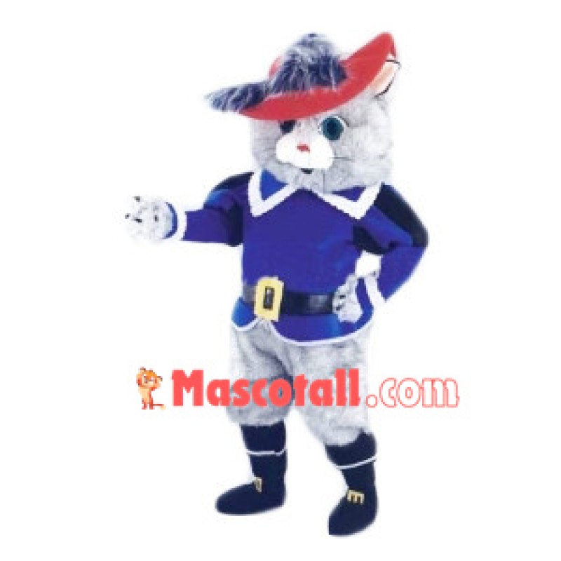 Patrol Officer Gray Cat Mascot Costume