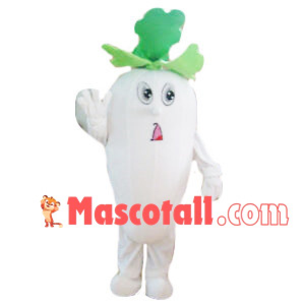 Healthy White Radish Mascot Costume