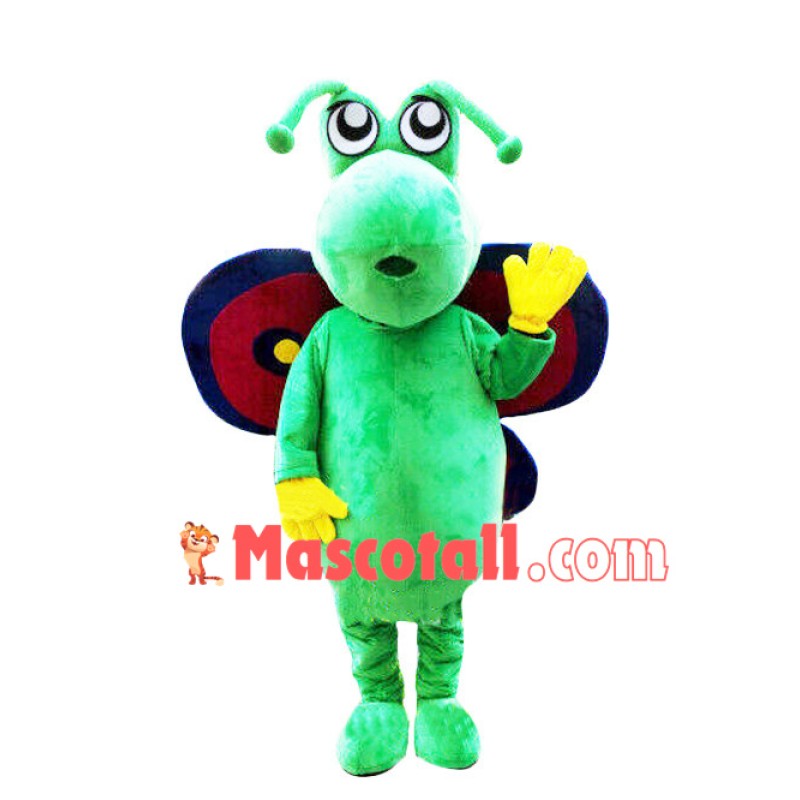 Bright Green Butterfly Mascot Costume