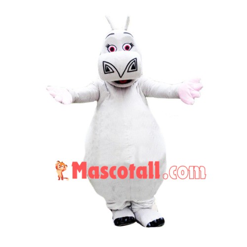 Second Version White Hippo Mascot Costume