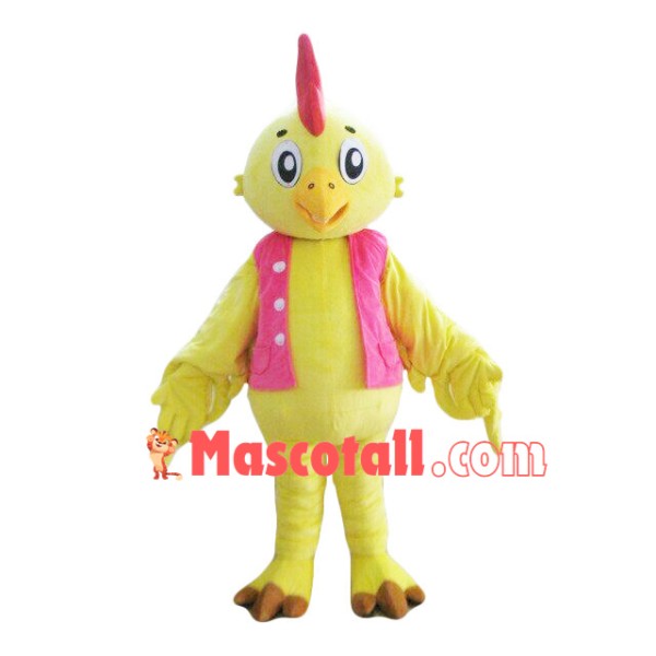 Chicken In The Pink Vest Mascot Costume