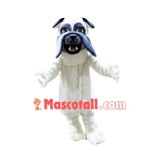 Ferocious White Bulldog Mascot Costume