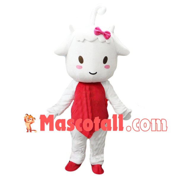 Soft Sheep With Red Belly Mascot Costume