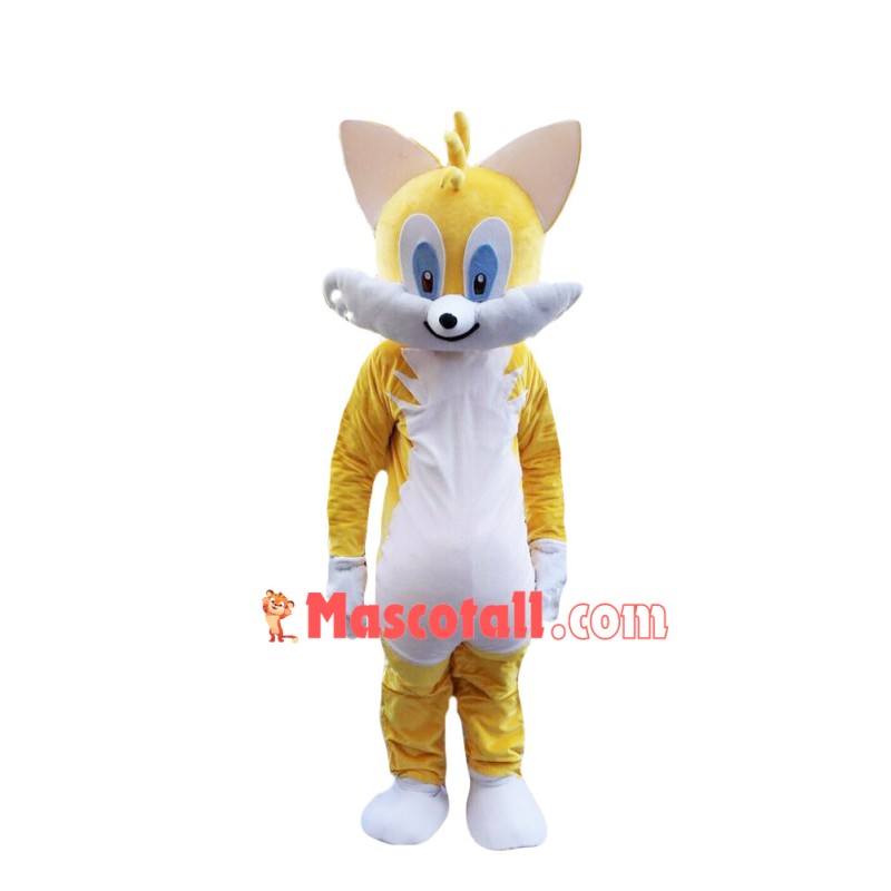 Yellow & White Cat Adult Mascot Costume