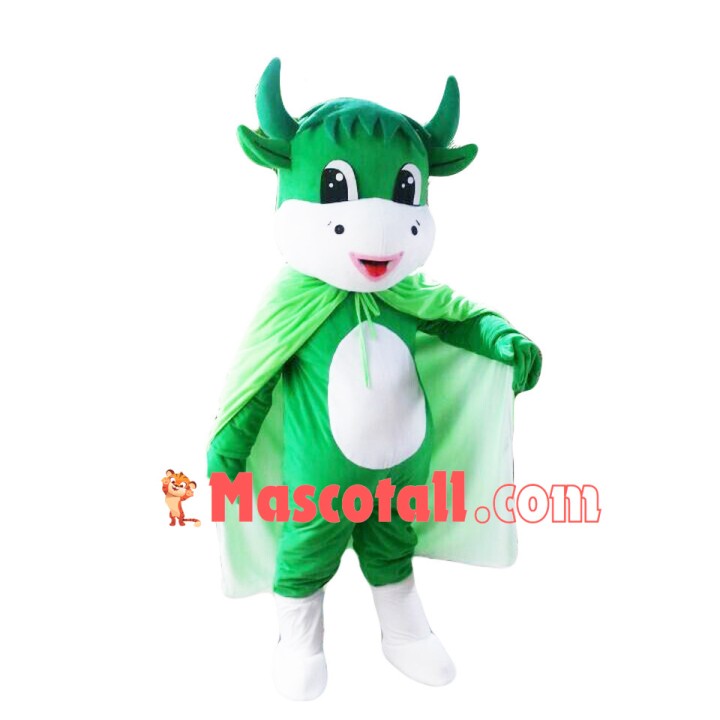 Cool Green Cow Mascot Adult Costume