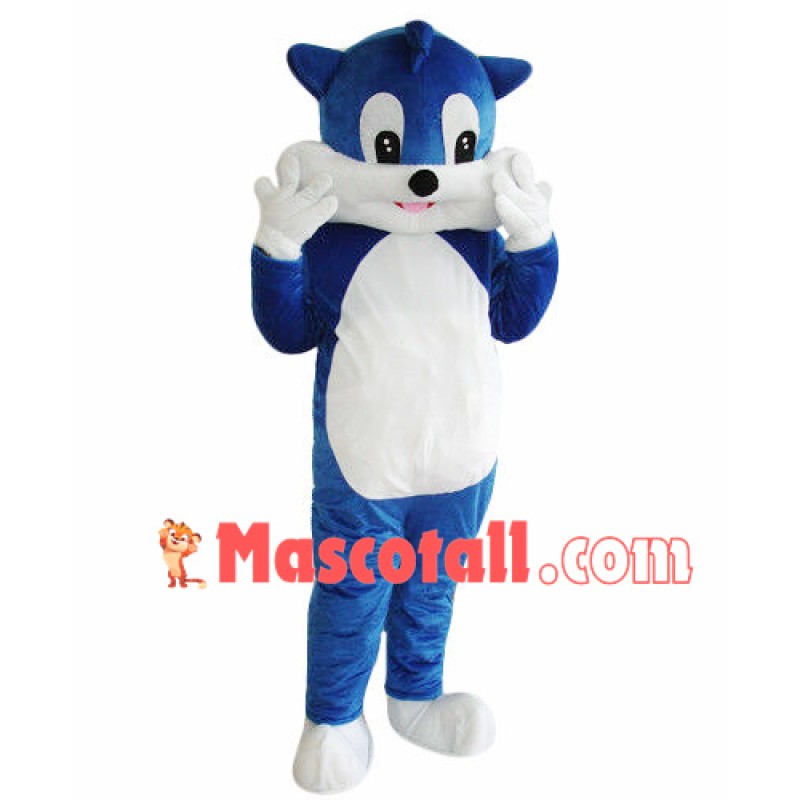 Blue Cat Cartoon Mascot Costume
