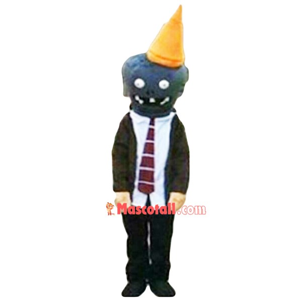 Conehead Zombie Of Game Mascot Costume
