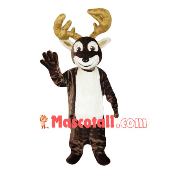 Moose With Golden Horns Mascot Costume