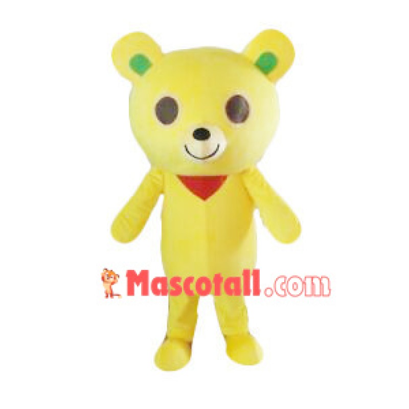 Adult Cartoon Yellow Bear Mascot Costume