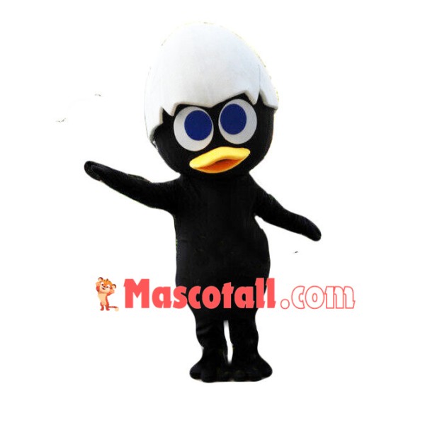 Cartoon Black Eggshell Duck Mascot Costume