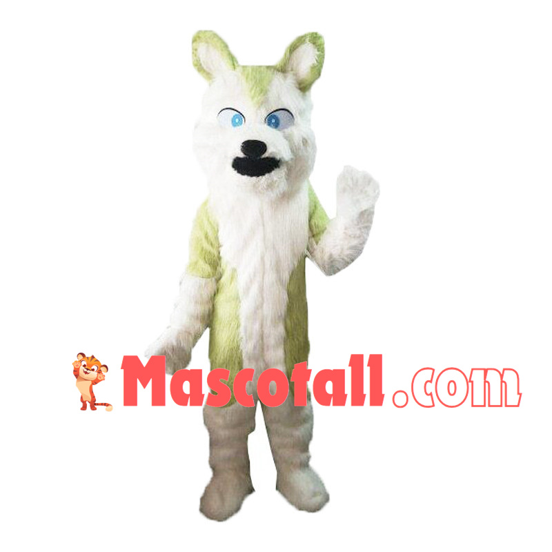 Long Wool Dull Wolf Mascot Costume