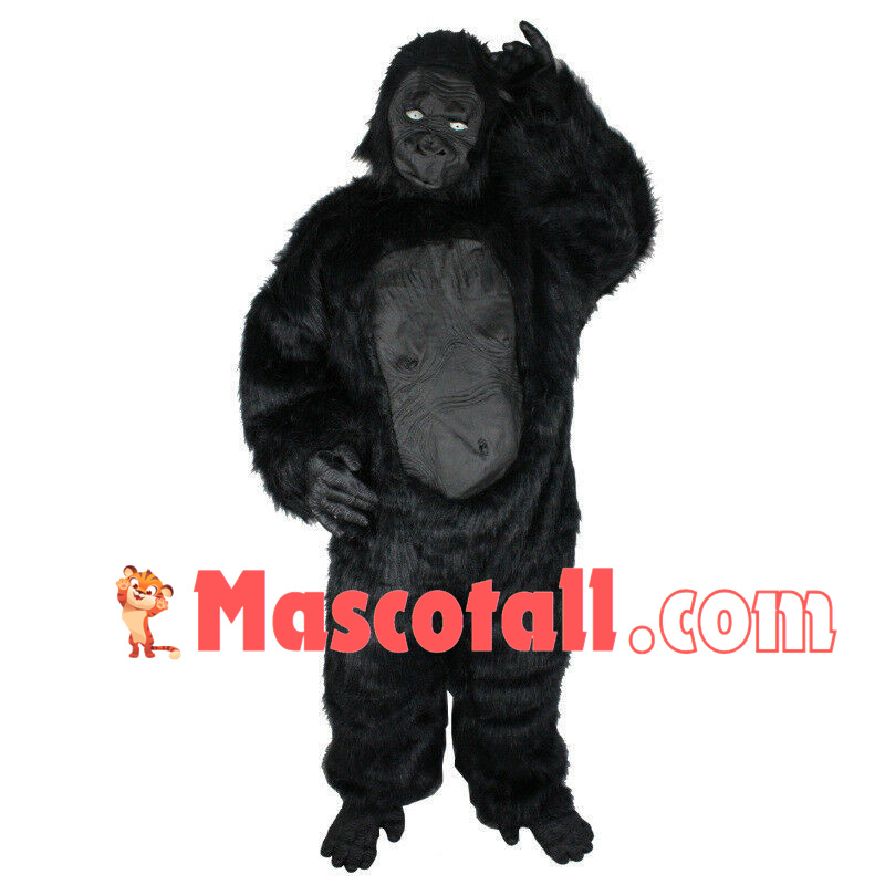 Interrogative Long-haired Chimpanzee Mascot Costume