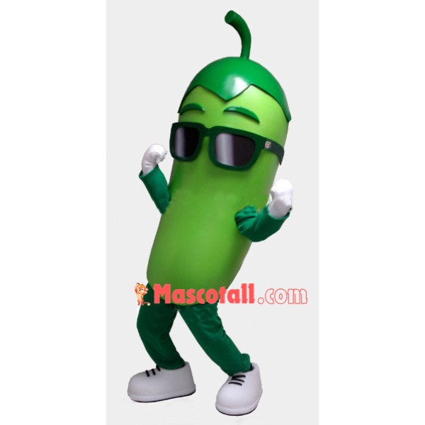 Showing Green Eggplant Mascot Costume