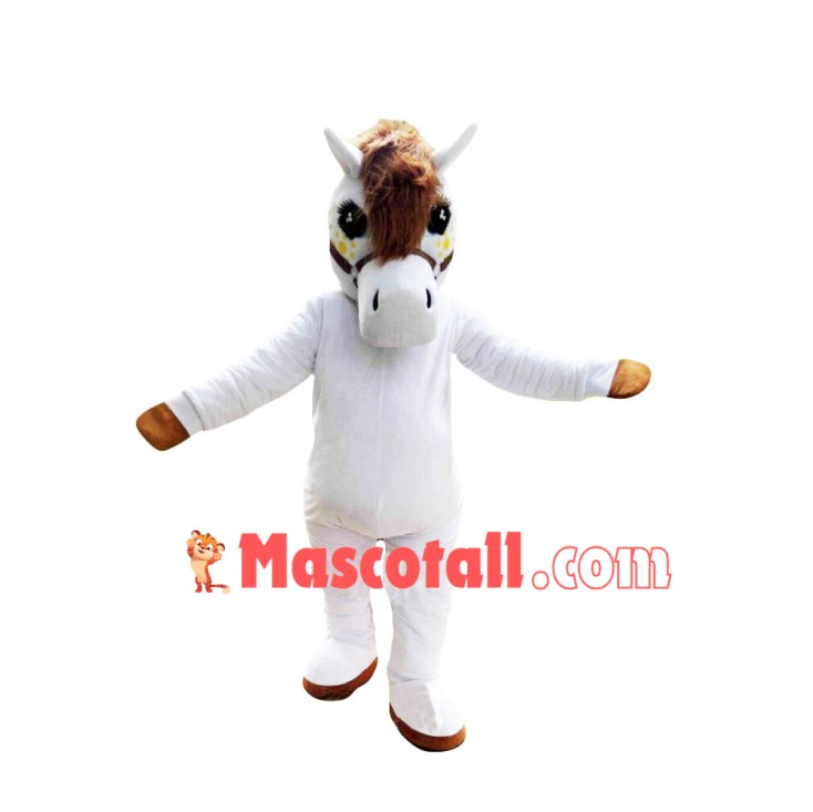 Beautiful White Horse Mascot Costume