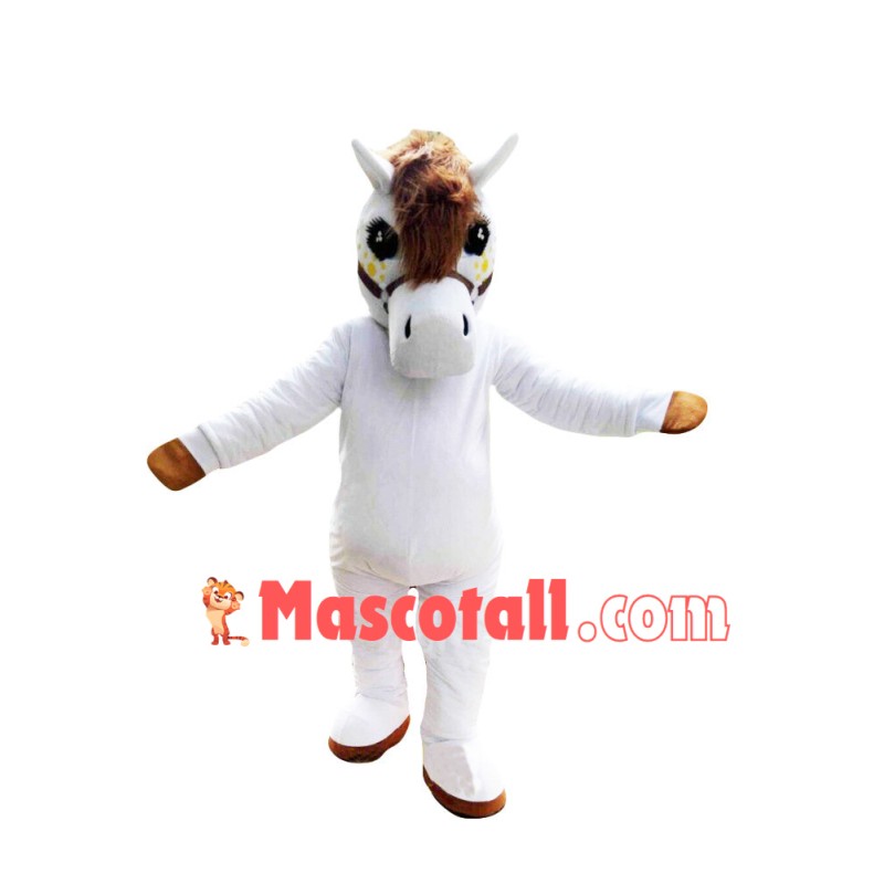 Beautiful White Horse Mascot Costume