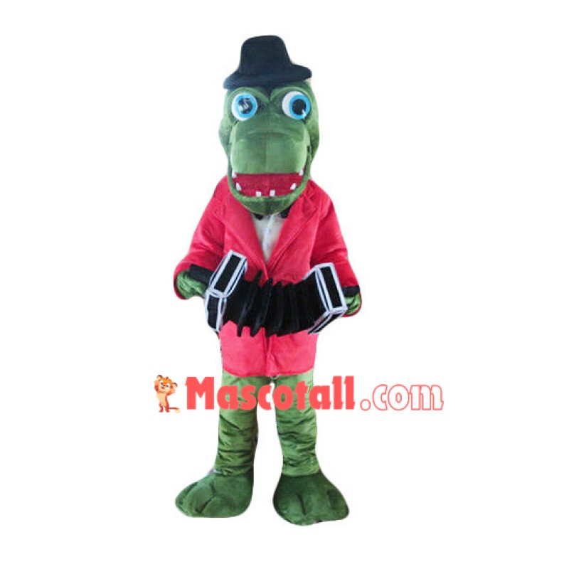 Accordionist Alligator Mascot Costume