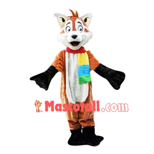 Sociable Fox Mascot Costume With Scarf