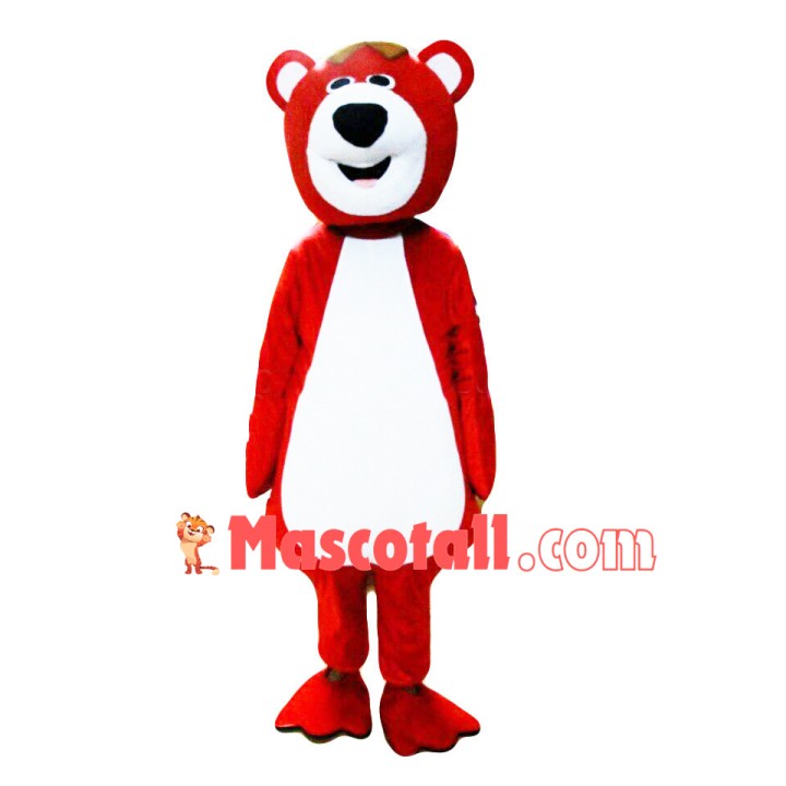 Red Brown Bear Mascot Costume