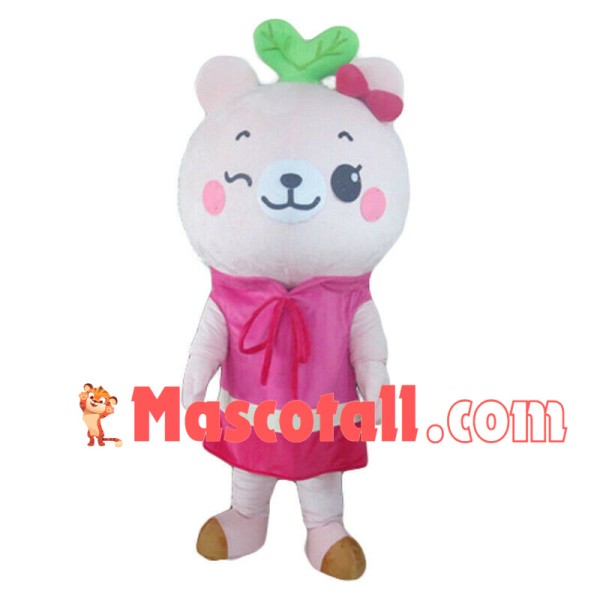 Winking Bud Bear Mascot Costume