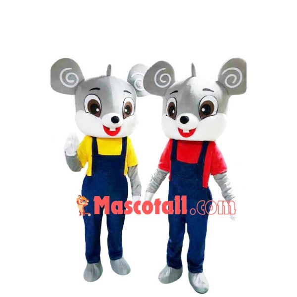 Gray Cute Mouse Brothers Mascot Costume