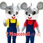 Gray Cute Mouse Brothers Mascot Costume
