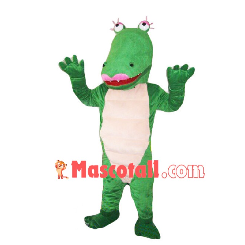 Pink-lipped Crocodile Mascot Costume