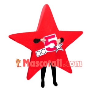 Red Five-pointed Star Mascot Costume