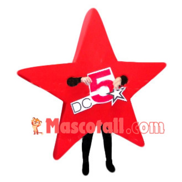 Red Five-pointed Star Mascot Costume
