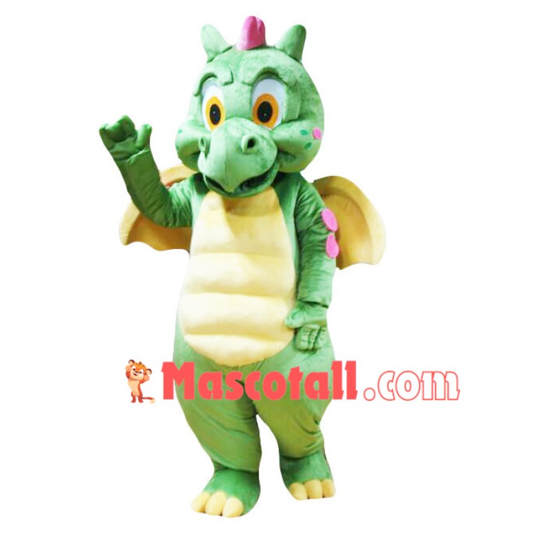 Adorable Green Dragon Mascot Costume