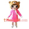 Pretty Girl With Bear Headgear Mascot Costume