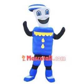 Blue Barrel Of Gasoline Mascot Costume