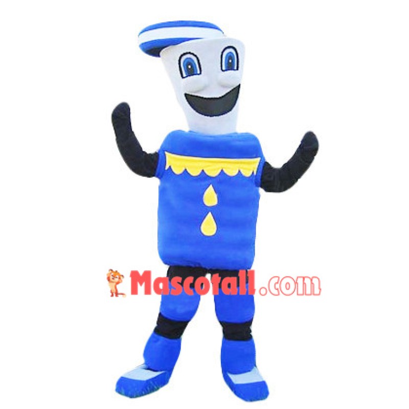 Blue Barrel Of Gasoline Mascot Costume