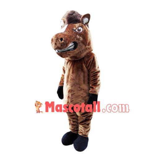 Angry Brown Horse Mascot Costume