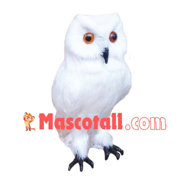 Pure White Hairy Owl Mascot Costume