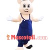 Clever Pig In The Overalls Mascot Costume