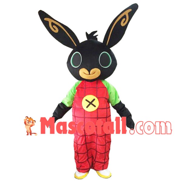Plaid Black Rabbit Mascot Costume