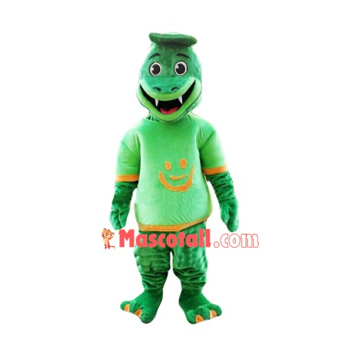 Green Snake With Fangs Mascot Costume
