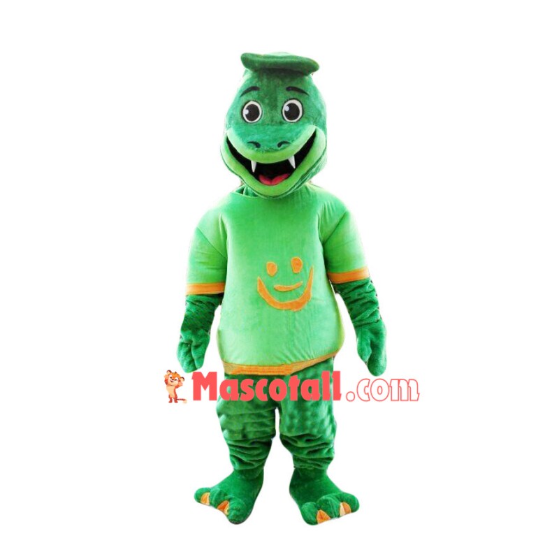 Green Snake With Fangs Mascot Costume