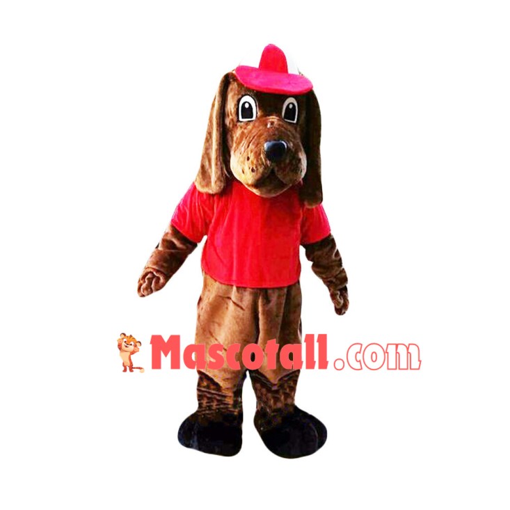 Brown Dog With Hat Mascot Costume