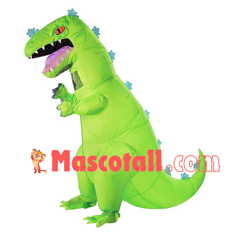Inflatable Green Dinosaur Mascot Costume