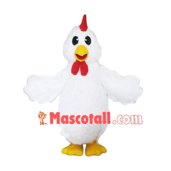 Plush White Hen Mascot Costume