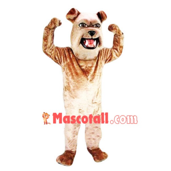 Strong Brown Bulldog Mascot Costume