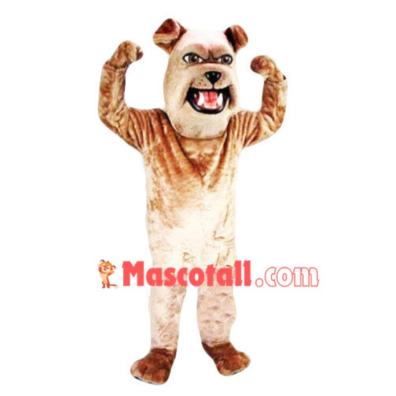 Strong Brown Bulldog Mascot Costume