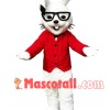Smart Rabbit With Red Coat Mascot Costume