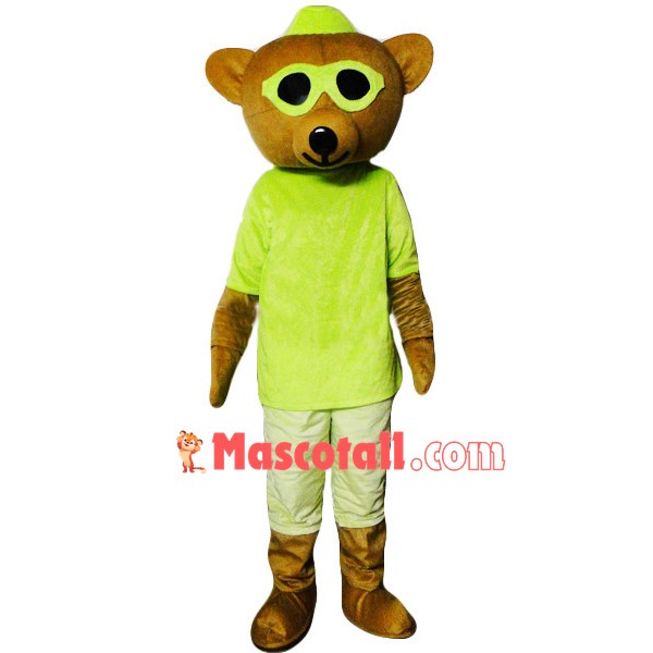 Cool Green Bear Mascot Costume
