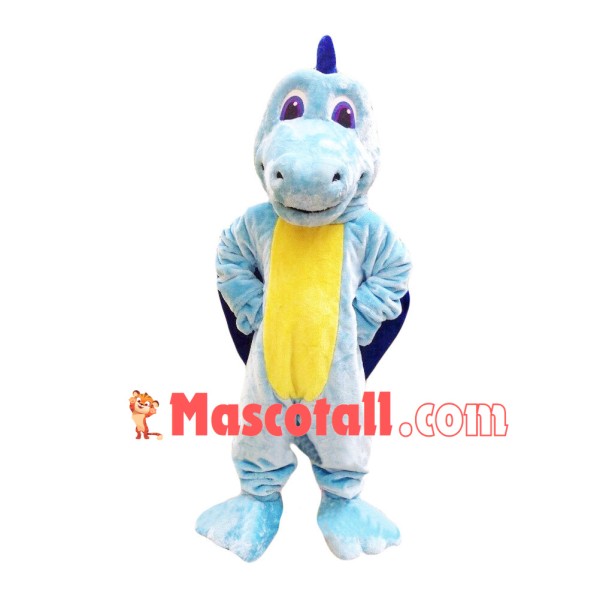 Soft Plush Sky Blue Dragon Mascot Costume