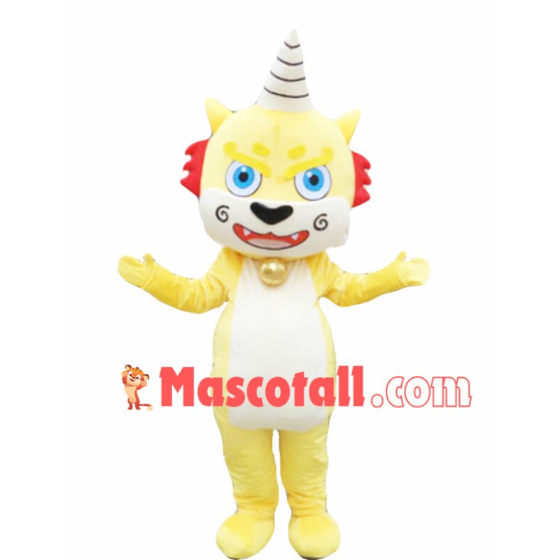 Blue Eyes Dragon With One Horn Mascot Costume