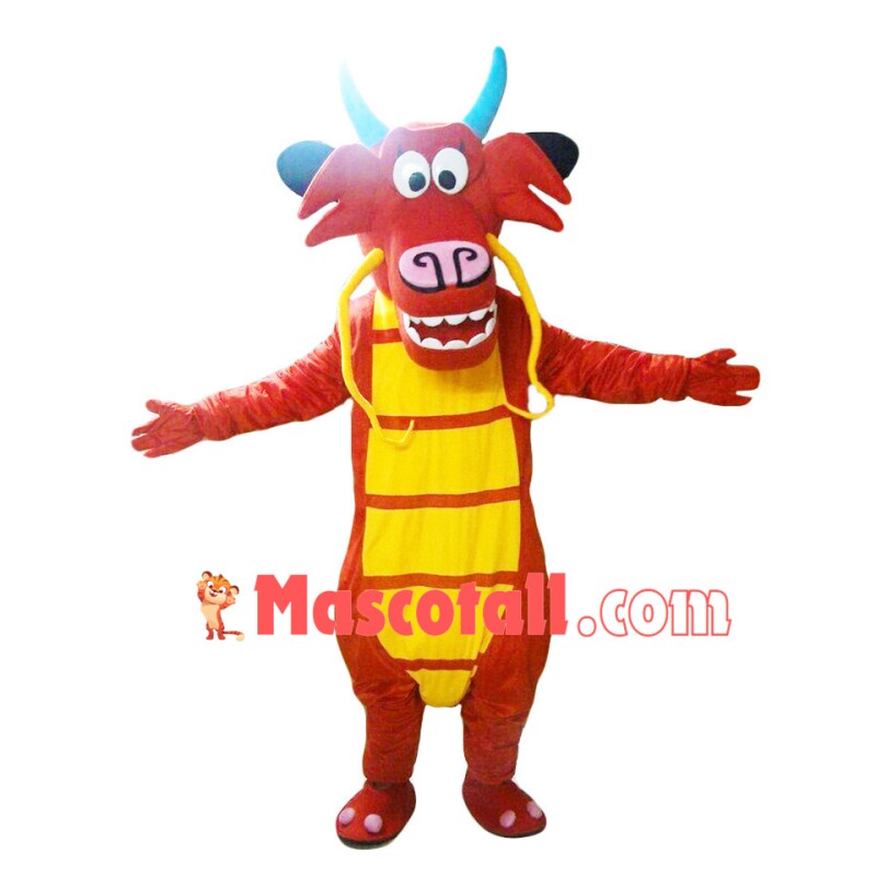 Chinese Red Dragon Mascot Costume